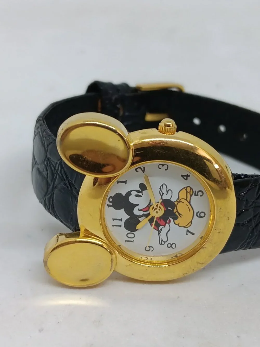 VINTAGE 1990s Disney Time Works Women's 28mm Mickey Mouse Ears Quartz Watch